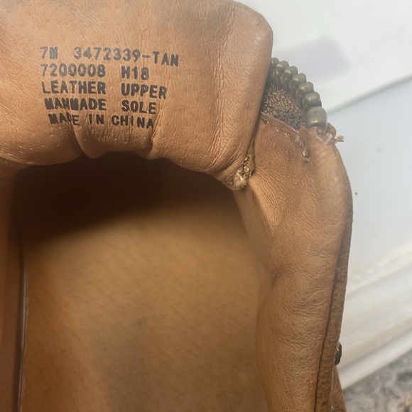 Frye & Co. Brown Leather Antique Gold Zipper Studded Sneakers Size 7